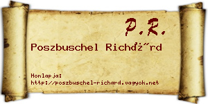 Poszbuschel Richárd névjegykártya